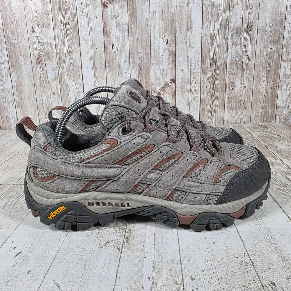 Merrell Moab 2 Vent Womens 9.5 Hiking Shoes Granite Grey Brown J65438 Vibram